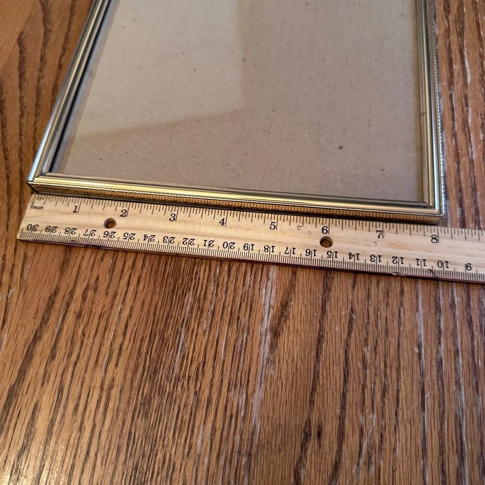 Picture Frame 8x10 Gold Tone Ornate Metal Vintage Tabletop Easel MCM